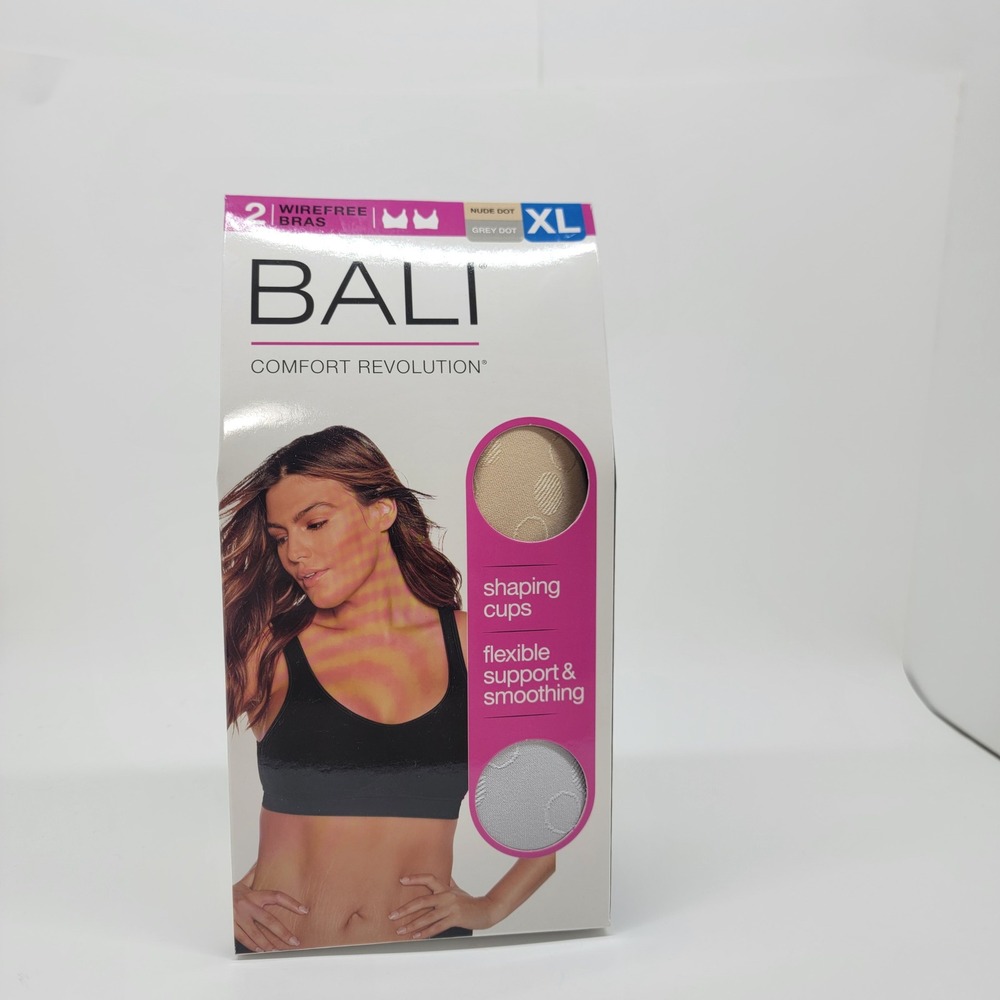 Bali Comfort Revolution Wirefree Bras 2PK Nude Grey Dot DFSM88 XL